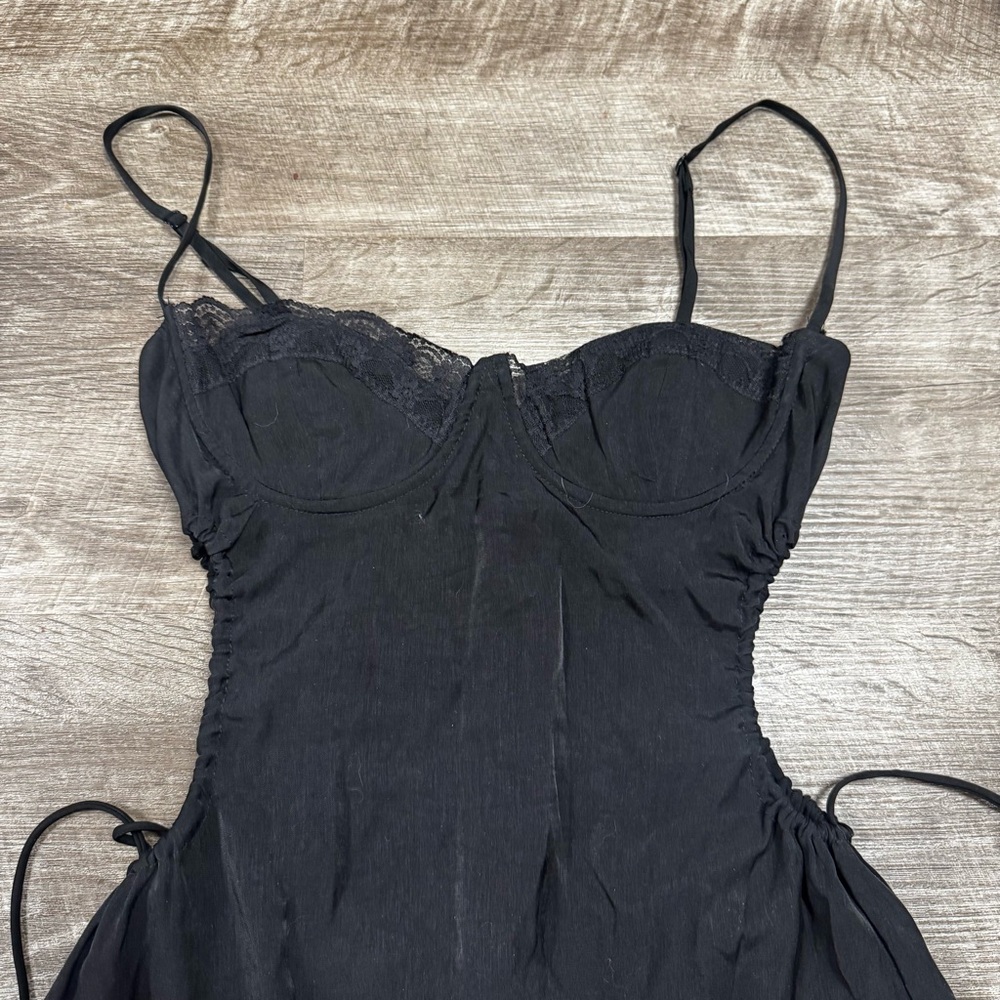 Princess Polly Hazel Cut Out Mini Dress Black Size 6 - Picture 3 of 9